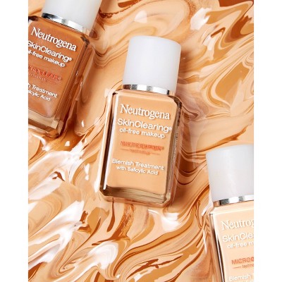 Neutrogena Skin Clearing Liquid Foundation 20 Natural Ivory 1 fl oz - Imperfect Container