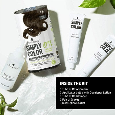 Schwarzkopf Simply Color Hair Color 3.0 Darkest Brown 5.7 fl oz - Imperfect Box
