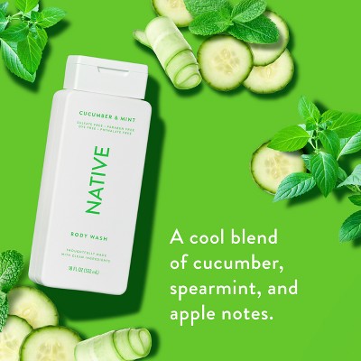 Native Body Wash for Women & Men Cucumber & Mint Sulfate Free 8 fl oz - New