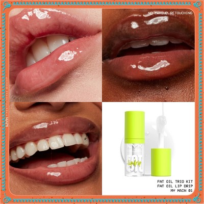 NYX Professional Makeup Fat Oil Lip Drip Holiday Trio Lip Gloss 3 pc - Imperfect Box