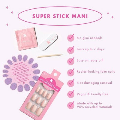 Olive & June Fake Nails XS Squoval Swan 32ct - New