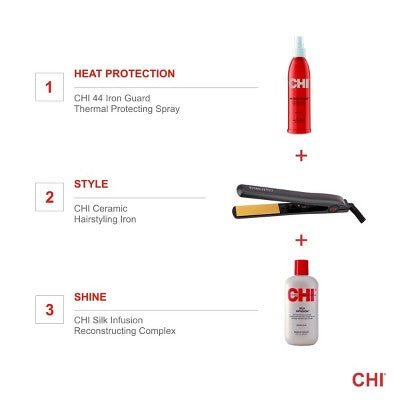 CHI Original Ceramic Hair Straightener Flat Iron 1" Floating Plates Black - Imperfect Box