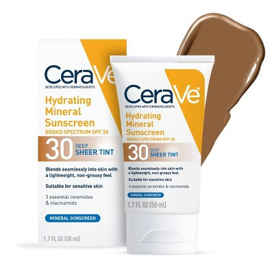 CeraVe Hydrating Mineral Tinted Face Lotion SPF 30 Deep 1.7 fl oz - Missing Box