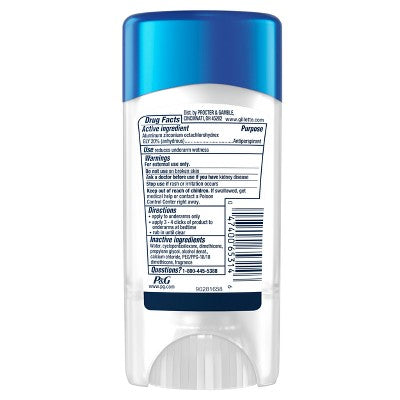 Gillette 72 Hours Sweat Protection Clear Gel Antiperspirant & Deodorant for Men Cool Wave 2.6oz - New