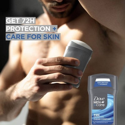 Dove Men+Care 72-Hour Antiperspirant Deodorant Stick Clean Comfort 2.7oz/2ct - New