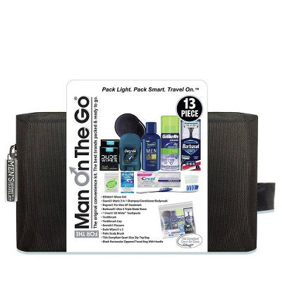 Convenience Kits International Men's Bath and Body Deluxe Travel Kit Trial Size 13pc - New