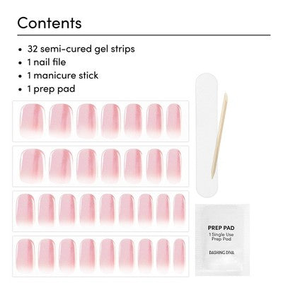 Dashing Diva Glaze Semi-Cured Gel Nail Polish Strips Jelly Glaze 32ct - New