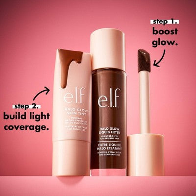 e.l.f. Halo Glow Skin Tint Foundation Mineral SPF 50 8 Medium Neutral 1 fl oz - Missing Box