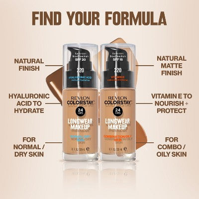 Revlon ColorStay Makeup for Combination/Oily Skin with SPF 15 220 Natural Beige 1 fl oz - New