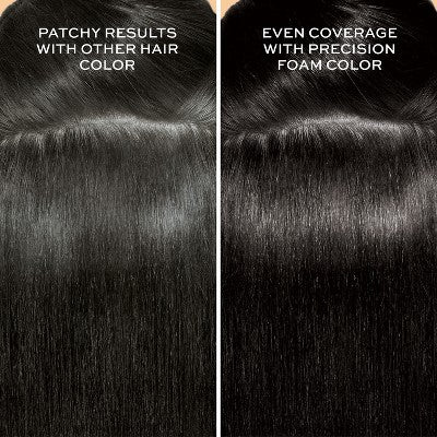 John Frieda Luminous Black Precision Foam Color, Hair Color Foam 2N Natural Black - Imperfect Box